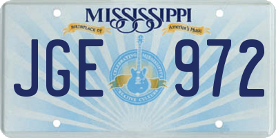 MS license plate JGE972
