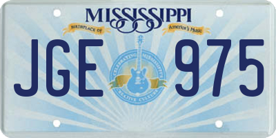 MS license plate JGE975