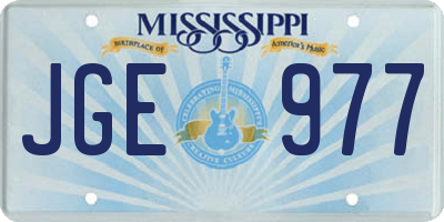 MS license plate JGE977