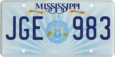 MS license plate JGE983