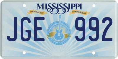 MS license plate JGE992