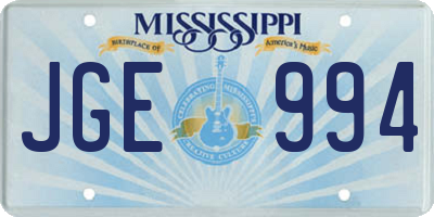 MS license plate JGE994