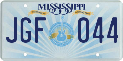 MS license plate JGF044