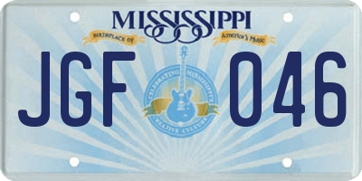MS license plate JGF046