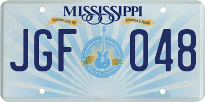 MS license plate JGF048
