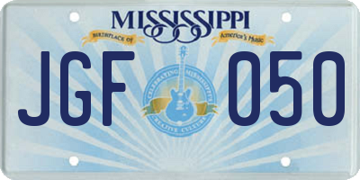 MS license plate JGF050