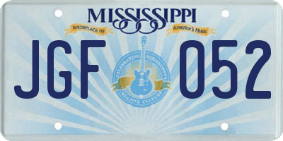MS license plate JGF052
