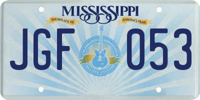 MS license plate JGF053