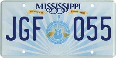 MS license plate JGF055