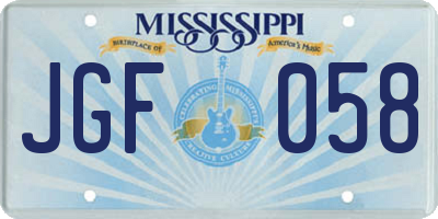 MS license plate JGF058