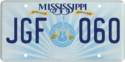 MS license plate JGF060