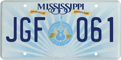 MS license plate JGF061