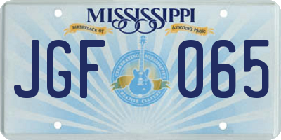 MS license plate JGF065