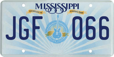 MS license plate JGF066