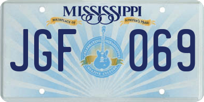 MS license plate JGF069