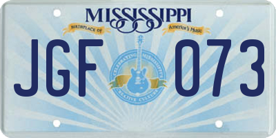 MS license plate JGF073