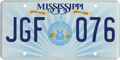 MS license plate JGF076