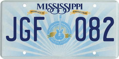 MS license plate JGF082