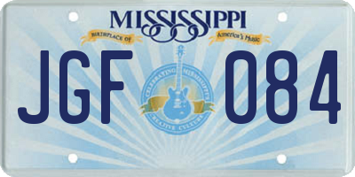 MS license plate JGF084