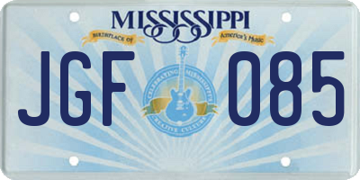 MS license plate JGF085