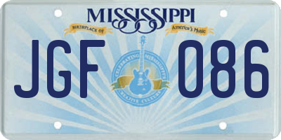 MS license plate JGF086