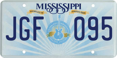MS license plate JGF095