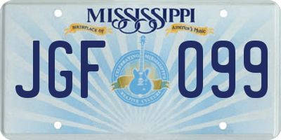 MS license plate JGF099