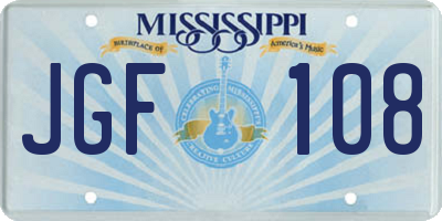 MS license plate JGF108