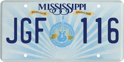 MS license plate JGF116