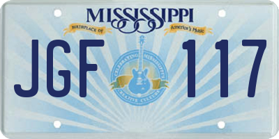 MS license plate JGF117