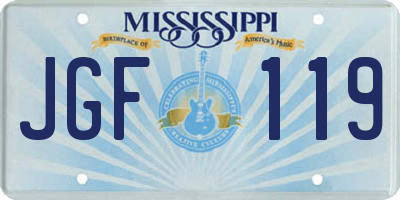 MS license plate JGF119