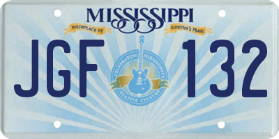MS license plate JGF132