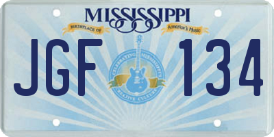 MS license plate JGF134