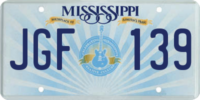 MS license plate JGF139