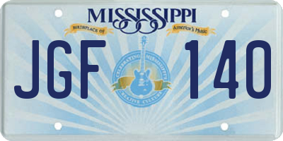 MS license plate JGF140