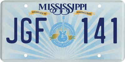 MS license plate JGF141