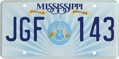 MS license plate JGF143