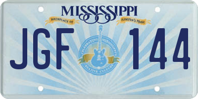 MS license plate JGF144