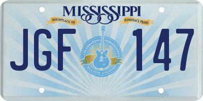 MS license plate JGF147