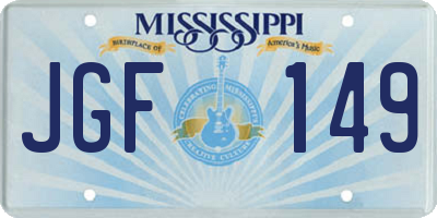 MS license plate JGF149