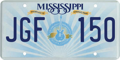MS license plate JGF150