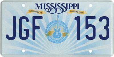 MS license plate JGF153