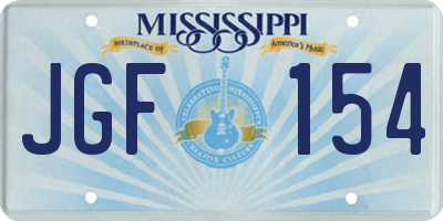 MS license plate JGF154