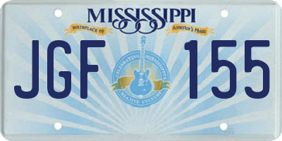 MS license plate JGF155