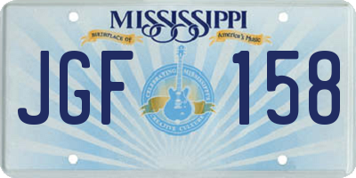 MS license plate JGF158