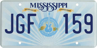 MS license plate JGF159