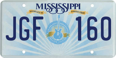 MS license plate JGF160