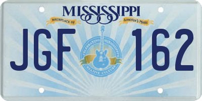 MS license plate JGF162