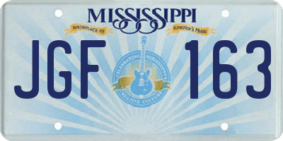 MS license plate JGF163