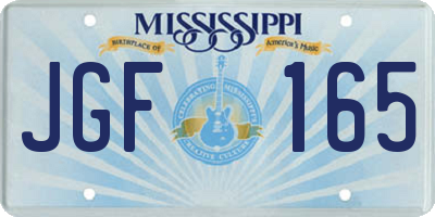 MS license plate JGF165